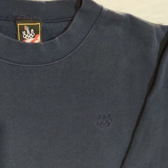 Vintage 90s JCPenney Navy Blue USA Olympics Brand Sweatshirt‎ Sz LT - Picture 2 of 10